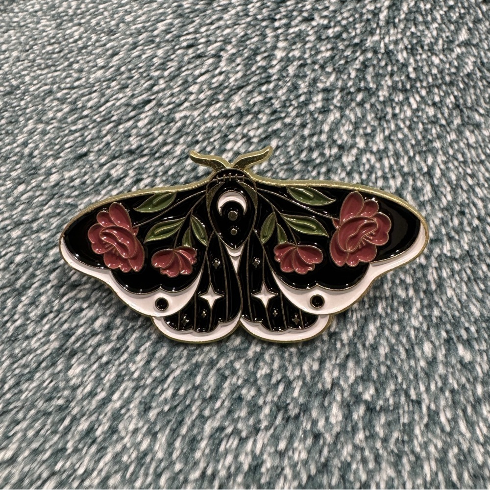Celestial Floral Moth Pin Brooch B